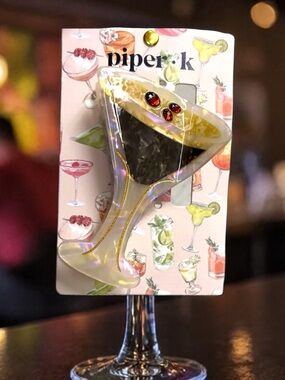 Piper K martini glass hair claw clip NEW